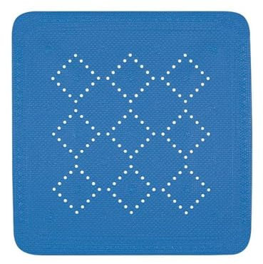 Spirella - Tapis Fond de Douche en Mousse PVC Alaska - Tapis de Bain Antidérapant avec Ventouses + Trous de Drainage Anti Moisissure - 55 x 55 cm - Bleu Electrique