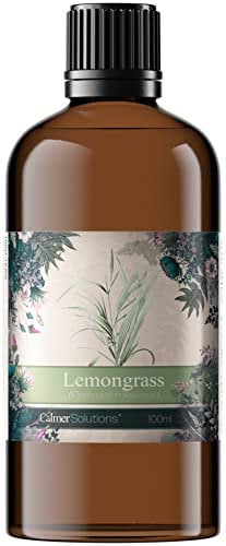 Calmer Solutions Lemongrass Essential Oil 100ml – 100% Pure & Natural – Fresh, Citrusy Aromatherapy Oil for Energy, Focus & Clarity – Ideal for Diffusers, Massage, Skincare & DIY Home Remedies