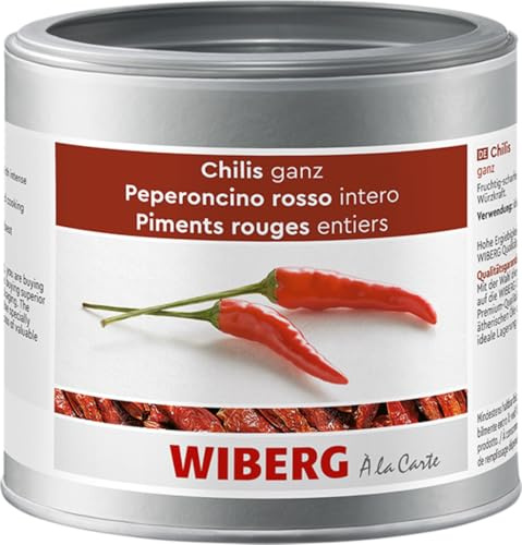 Wiberg Chilis ganz 470 ml – Ganze getrocknete Chili-Schoten – Intensiv würzig & aromatisch – Ideal für Küche & Gastronomie (1 x 470 ml)