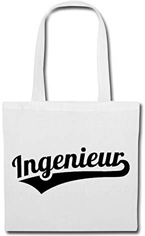 Reifen-Markt Tasche Umhängetasche INGENIEUR - STUDENT - STUDIERT - BAUINGENIEUR - INGENIEURBERUF Einkaufstasche Schulbeutel Turnbeutel in Weiß