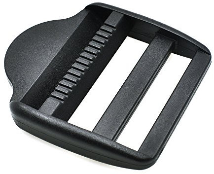 10pcs Ladder Lock Slider Plastic Buckles Backpack Straps Webbing Black (2(50mm))