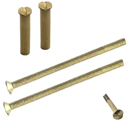 2 x vis M3 connecter Boulons et manches pour fixation de porte Poignées, boutons et bien d'autres (Laiton)