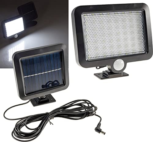 ChiliTec Solar Wandleuchte mit Bewegungsmelder - LED-Aussenstrahler Solarlampe für Aussen IP44 Aussenleuchte 4200K Akku