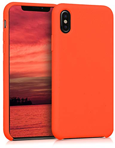 kwmobile TPU Silikon Case für Apple iPhone X - flexible stoßdämpfende Schutzhülle - Neon Orange