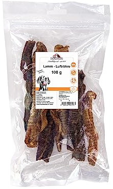 TACKENBERG 150 g Luftröhre vom Lamm – Kauartikel zur Barf Ergänzung für Hunde