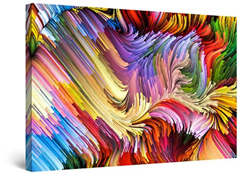 Startonight Bilder Mehrfarbig Abstraktes Chaos - Leinwandbilder Moderne Kunst - Abstrakte Wanddeko Kunstdrucke, Wandbilder Schlafzimmer 60 x 90 cm, Tag Nacht Effekt, Elegante Geschenkidee Wand Deko