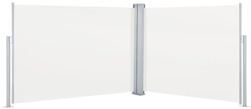 vidaXL Auvent Latéral Rétractable Store Latéral Brise-Vue Abri Soleil Jardin Terrasse Balcon Exterieur Résistant aux UV Crème 120x1000 cm