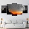 IKDBMUE 5 Panel Bilder Star Wars Todesstern Sonnenuntergang Gerahmte wasserdichte Leinwandbild Kunstdruck auf Leinwand Moderne Malerei für Schlafzimmer Wohnzimmer Office Wand Home Dekor