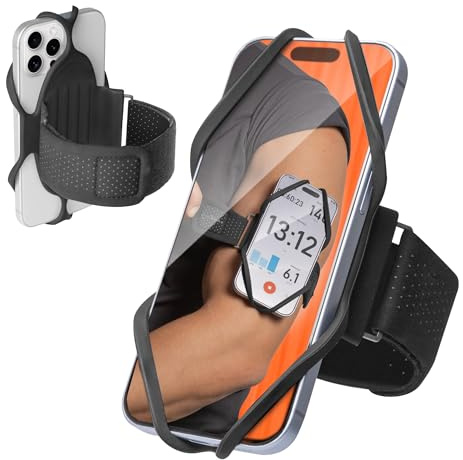 Sportarmband Bone Run Tie 3 Handy Armband zum Joggen, hautfreundliches Silikon mit Doppelschicht für Wärmeableitung, Handyhalter für iPhone 4,7–7,2 Zoll (S (Arm Size: 20-30cm) Neu)