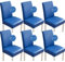 Bestenrose Stuhlhussen 6er/4er PU Leder Stuhlbezug wasserdichte Stretch Esszimmer Stuhlüberzug Stretch Stuhl Husse Universell Stuhlhussen Haus Büro Restaurant (6-Stück, Blau)