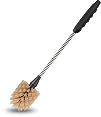 Flaschenbürste,38cm Langer flaschenbürste lang,Wasserflaschenreiniger,zum Reinigen von Kaffeetassen, Weingläsern, Konservengläsern, Glaswaren, Küchenschrubbern, Bräunlich
