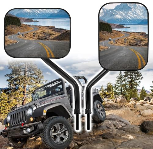Xislet-Ersatzspiegel für Jeep Wrangler JK, CJ, YJ, JL und Unlimited, Seitenspiegel ohne Türbefestigung, Schnellere Montage an den Türscharnieren für sicheres Fahren ohne Türen