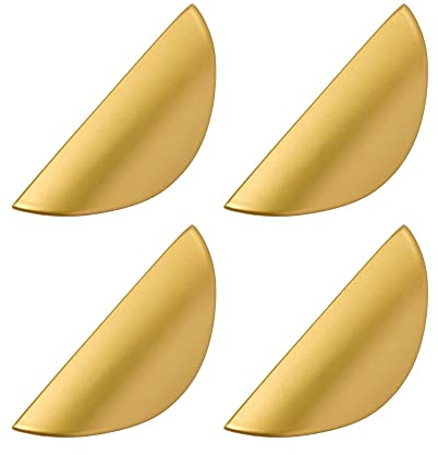 Beruyu 4 Stück Möbelgriff Gold 32mm Lochabstand Küchengriff Griffe für Küchenschränke Schrankgriff Schubladengriffe Türgriffe mit Schraube für Schrank, Möbel, Küche
