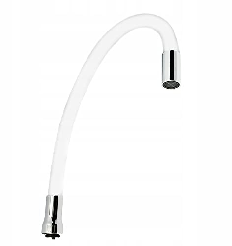 AquaParts Flexibler HU-Auslauf S-Auslauf | 3/4 | Weiß | Anschluss| Standventil | Schwenkauslauf | Waschtischarmatur | Wasserhahn für Küchen-Armaturen