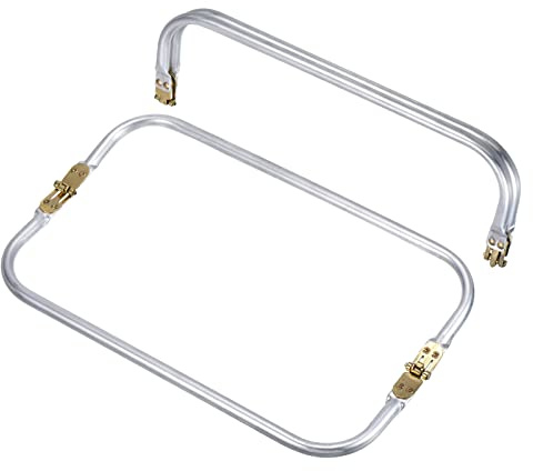 sourcing map Metal Purse Frame 2Pcs, 12 Rectangle Lock Frame Kiss Lock Clasp Bag Frame Hardware Replacements for DIY Purse Handle Bag Making Sewing Craft Carpet