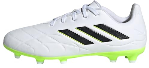 adidas Copa Pure.3 Firm Ground Boots Fußballschuhe, Cloud White/Core Black/Lucid Lemon, 34 EU