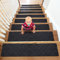 YISUN Treppenmatten Non Slip 15Pcs, Treppenstufen Matten Selbstklebend, Treppenteppich Braun Rechteckig, außen innen Sicherheits-Treppenvorleger für Kinder, ältere Menschen und Haustiere, 20 x 65 cm