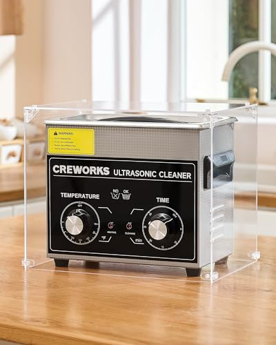 CO-Z Acrylic Cover for Ultrasonic Cleaner, Ultrasonic Cleaning Machine Soundproof Shield for CO-Z 2L 3L & Most Compact Ultrasonic Cleaners, Noise Reduction Sound Enclosure with Predrilled Cable Port