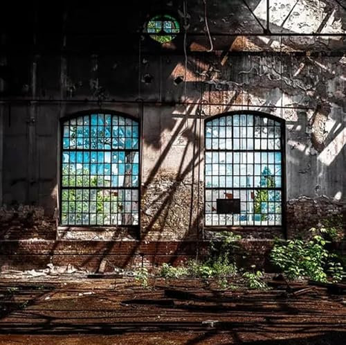 Fototapete Retro Industrie Wind Verfallenes Fenster Große Kunst Wandmalerei Bar Restaurant Papier Peint 3D Wandbild 400CM(W)*280CM(H)