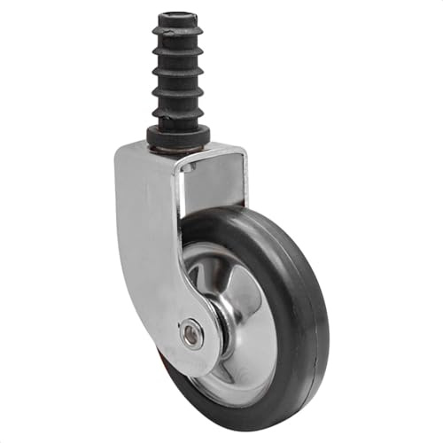 WAGNER Teewagenrolle DESIGN - Durchmesser Ø 50 mm, Bauhöhe 60 mm, schwarz/chrom, Stift + Hülse Ø 11 mm, Tragkraft 25 kg - 01908201