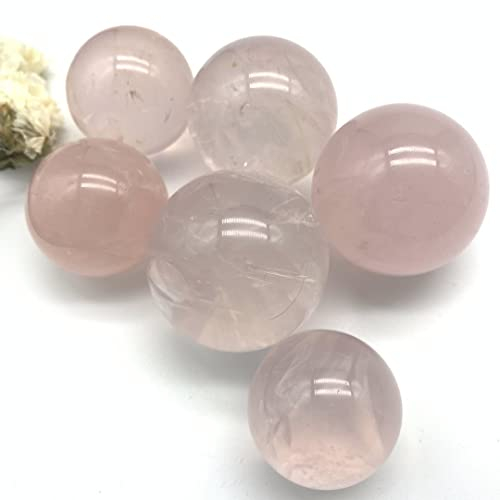 MQXFCZUX Specimen Natural Hexagram Starlight Rose Pink Quartz Ball Sphere Crystal PolishedCrystals and StoneGiftStone Home Sammlungen (Size : 25 30mm)
