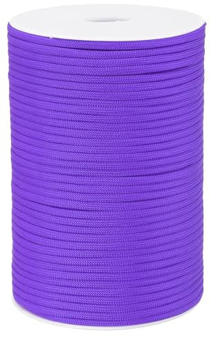 PATIKIL 328FT 550 Paracord, 7 Strand Parachutes Cord Spool 4mm Survival Strong Rope String for Camping Hiking Fishing, Purple