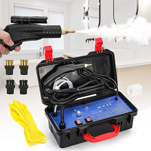 emobwdy High Pressure Steam Cleaner,3200w Steam Cleaning Machine-Cold&Heating Water/5.0 Bar Vapor Pressure/8m Water Column Range,For Kitchen Bathroom Furniture Car,Black