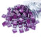 HSTWODE Glasmosaikfliesen Mosaiksteine,Blaue und lila Serie Bulk-Quadrat Glassteine Glasfliesen, 450 g, 1 x 1 cm für Basteln, Haus Deko (Violett 3)