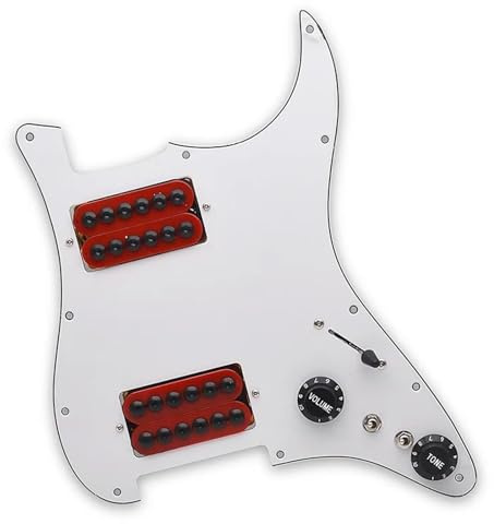 Pre-wired für E-Gitarre Pickguard Loaded Prewired Scratchplate Two Humbucker Coil Splitting HH Guitar Pickguard Schlagbrett Für E-Gitarre(5)