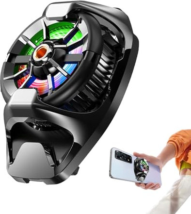 Handy-Kühltasche – wiederaufladbarer Handy-Kühler – kabelloser Telefon-Kühler mit blinkendem Licht, wiederaufladbarer Handy-Halbleiter-Kühlventilator, Rückenclip für Spiele