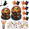 HBSFBH Halloween Vaisselle Assiette Kit, 75 Pièces Vaisselle de Fête D'Halloween, Ensemble de vaisselle de fête d'Halloween, Vaisselle d’Halloween, Ensemble de Vaisselle d'Halloween, pour Halloween