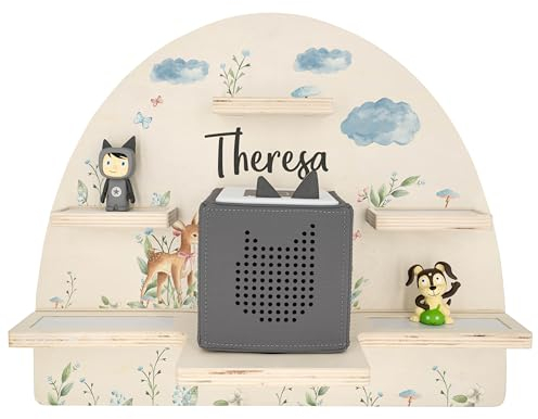 Geschenkfreude Personalisiertes Toniebox Regal für Kinderzimmer - Kinder Wandregal für Tonie Hörfiguren - Magnetisches Tonie Wandregal zur aufbewahrung von Tonieboxen und Figuren – REH