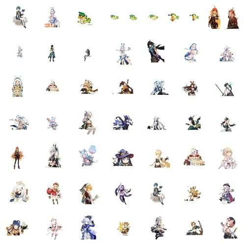 TaiCy Game characters Sticker, wasserdicht, sonnenbeständig, Anime-Spielstickerpaket für Handy, Laptop, Flaschen, Skateboard, Geschenk für Fans (Genshin Stickers-05)