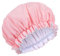 Terry Lined Shower Caps for Women Reusable, Double Layer Large Shower Cap Terry Cloth Lined Waterproof Bath Cap Hair Cap for Long Thick Hair(Pink)