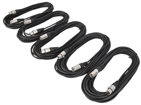 5 x XLR Mic - Audio Cables 10 Metre Bulk Packed