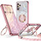 XYZ Coque pour Samsung Galaxy A53 5G Con Cordon, Mignonne et Luxueuse, Double Anneau Motif Cœur d'amour pour Femmes et Filles, Pailleté Souple Coque Samsung A53 5G, Or Rose