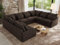 MKS MEBLE Sofa U-Form, Wohnlandschaft, Couch, Ecksofa, Couchgranitur, Polsterecke, Big Sofa XXL, Polstergarnitur - Verso U 8M - Braun Velvet