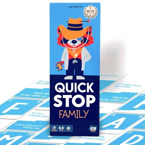 Quickstop Family - Juegos de Mesa en Familia - Dinámico y Divertido para Niños y Adultos a Partir de 6 años - Entretenimiento Familiar sin Pantallas - Regalo Original para Padres y Niños