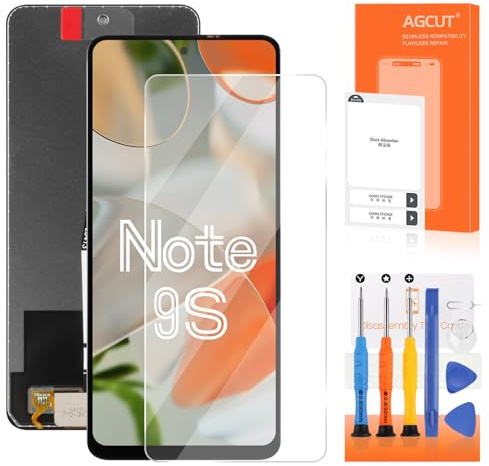 AGCUT Screen Replacement for Redmi Note 9 Pro / 9S LCD Display for Xiaomi Redmi Note 9S M2003J6A1G M2003J6B2G LCD Screen Digitizer Touchscreen Assembly with Repair Tools, Black