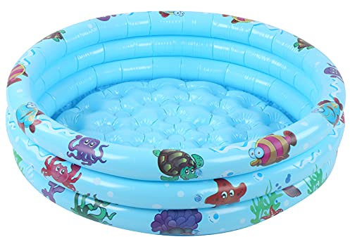 Piscina per Bambini in PVC Spessa, Piscina per Bambini Portatili Piscina Gonfiabile per Bambini, Piscina per i Giochi per Bambini Blu Ideale per Uso Interno Ed Esterno (90 cm)