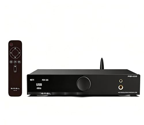 SMSL AS400 DAC Headphone Amplifier 165W×2 Class D Amplifier 2.1 Channel Speaker/Subwoofer(Preamp) 6.35/4.4mm Headphone Output USB/Opt/Coax/HDMI ARC/RCA/Phono/I²S Input