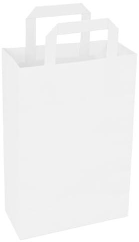 verpacking Papiertragetaschen 28 x 22 x 10 cm Weiß [Größe und Farbe wählbar] Geschenktüten Einkaufstüten biologisch abbaubar Einzelhandel 250 Stück
