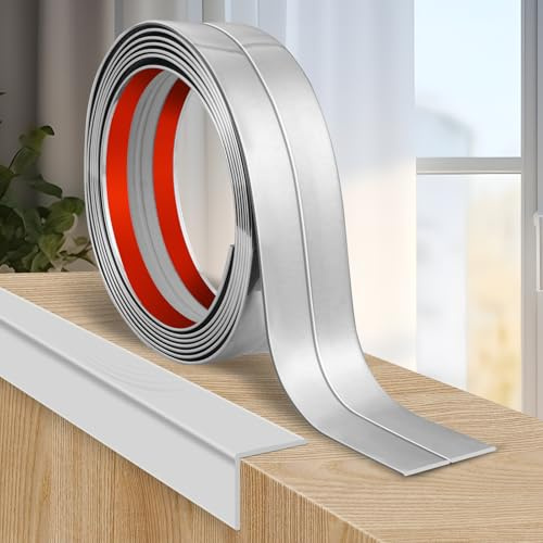 Moulure murale adhesive plinthe souple moulure decorative corniere PVC baguette de finition protection angle mural (4cm×3m, Argenté)