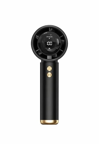 Sonia Linens Home Basic N68 Unique 100 Speed Levels Handheld Portable Fan With Digital Display USB Charging (Black)