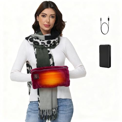 SNZ Handwärmer Elektrisch Kabelloses mit 10000mAh Powerbank – Tragbare Multifunktional Heizkissen für Rücken Bauch Nacken Schulter, Sicher & Weich – Ideal für Outdoor, Reisen & Geschenk