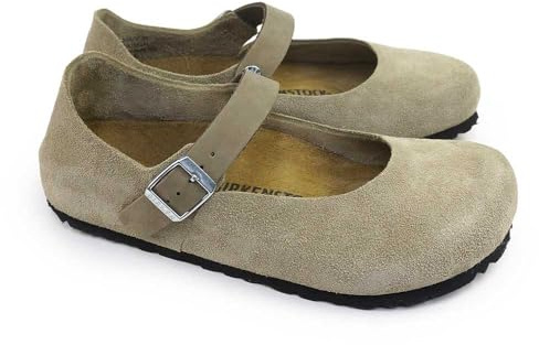 Birkenstock Mantova, scarpe da donna Mantoba, scarpe basse in pelle scamosciata, Mary Jane