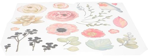 HOODANCOS Flower and Bird Iron Transfers for T-Shirts Use Heat Transfer Decals for Clothing DIY Wash-Resistant Floral Patches for Apparel Mothers Day Craft