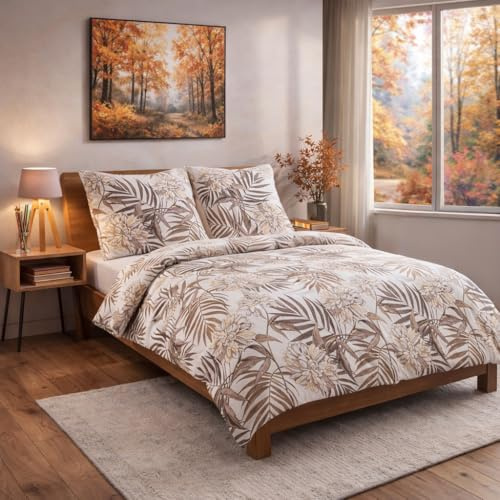 Buymax® Biber Bettwäsche 155x220 cm Flauschige Winterbettwäsche 2 Teilig 100% Baumwolle mit Reißverschluss Flanell Bettwäsche-Set mit Kissenbezug 80x80cm