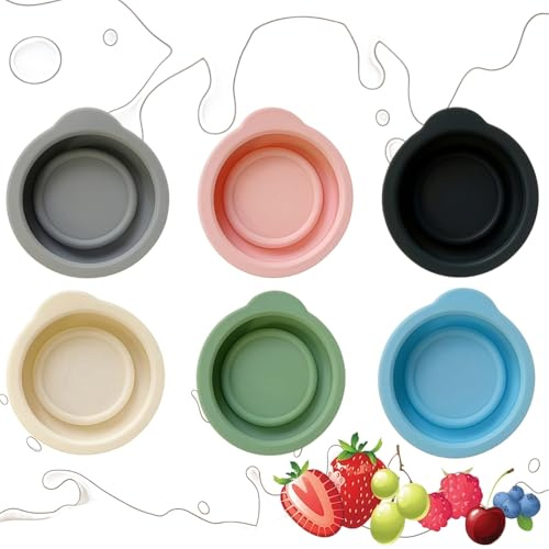 6PCS Silicone Milk Bottle Tops, Colourful Glass Milk Bottle Tops, Reusable and Leak-Proof Silicone Bottle Covers, Easy to Use & Dishwasher Safe, Multi-Colour Set, Stylish Design, Widely Applicable