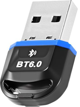 Huba Adaptador USB Bluetooth 6.0 para PC Windows 11 10 8.1 Dongle 20 metros de alcance inalámbrico auriculares de audio